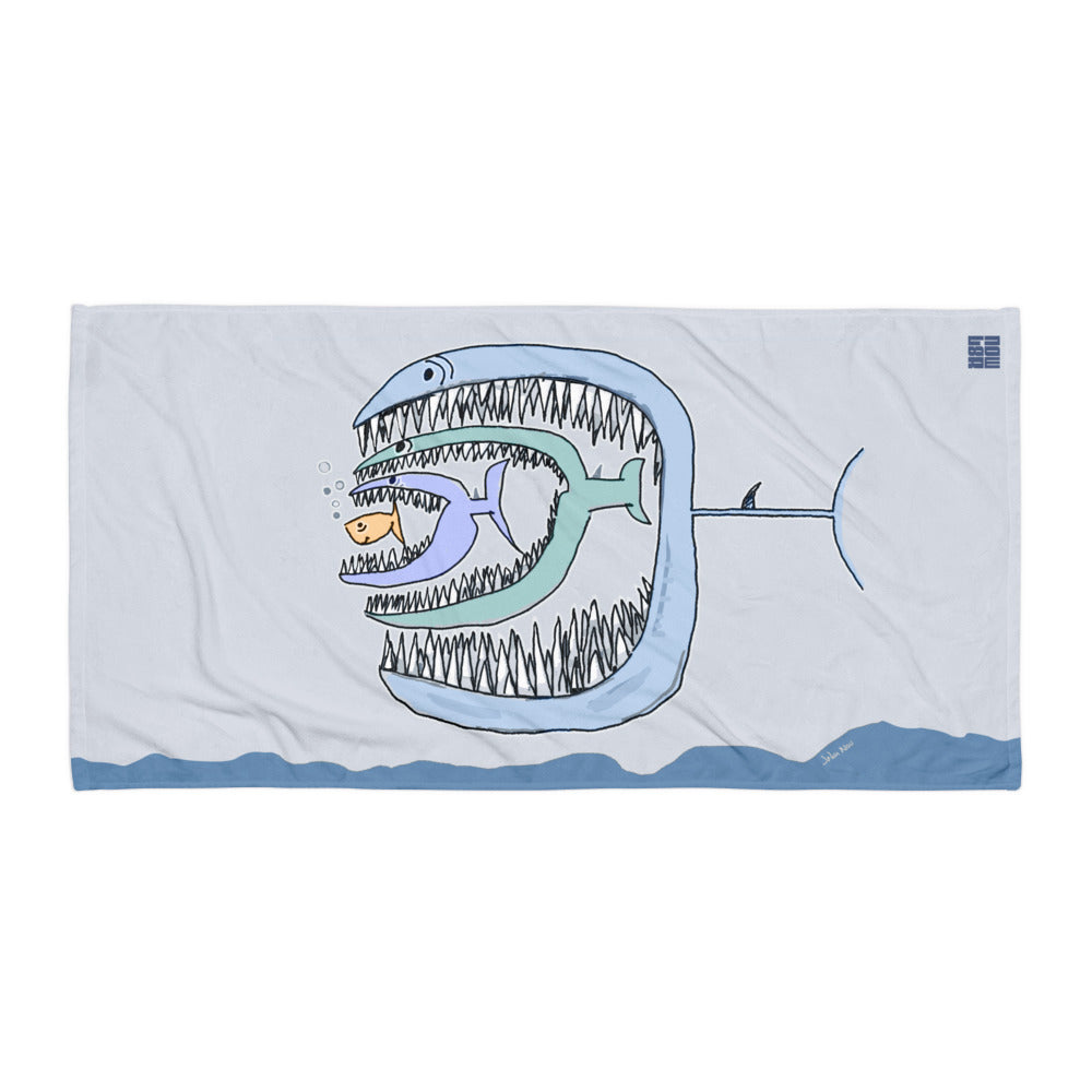 Fish Eat Fish Beach Towel