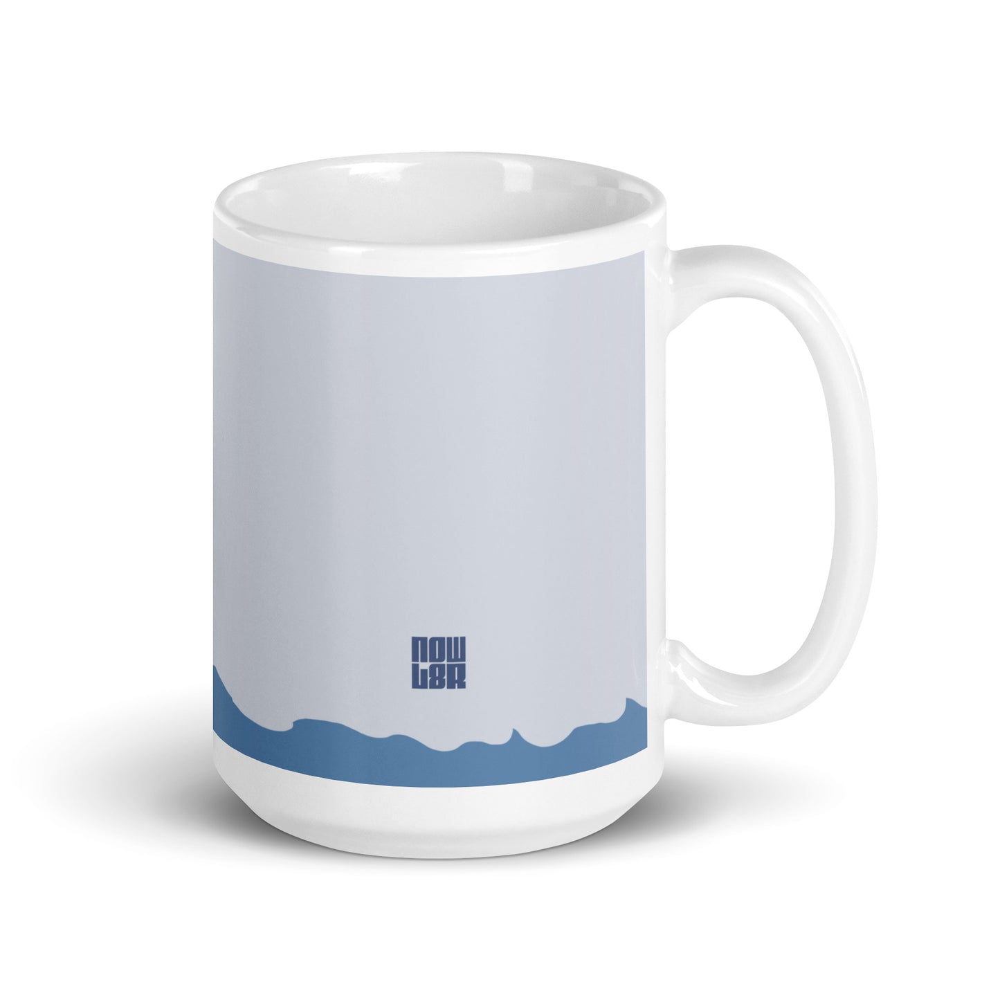 Fish Eat Fish White Glossy Mug