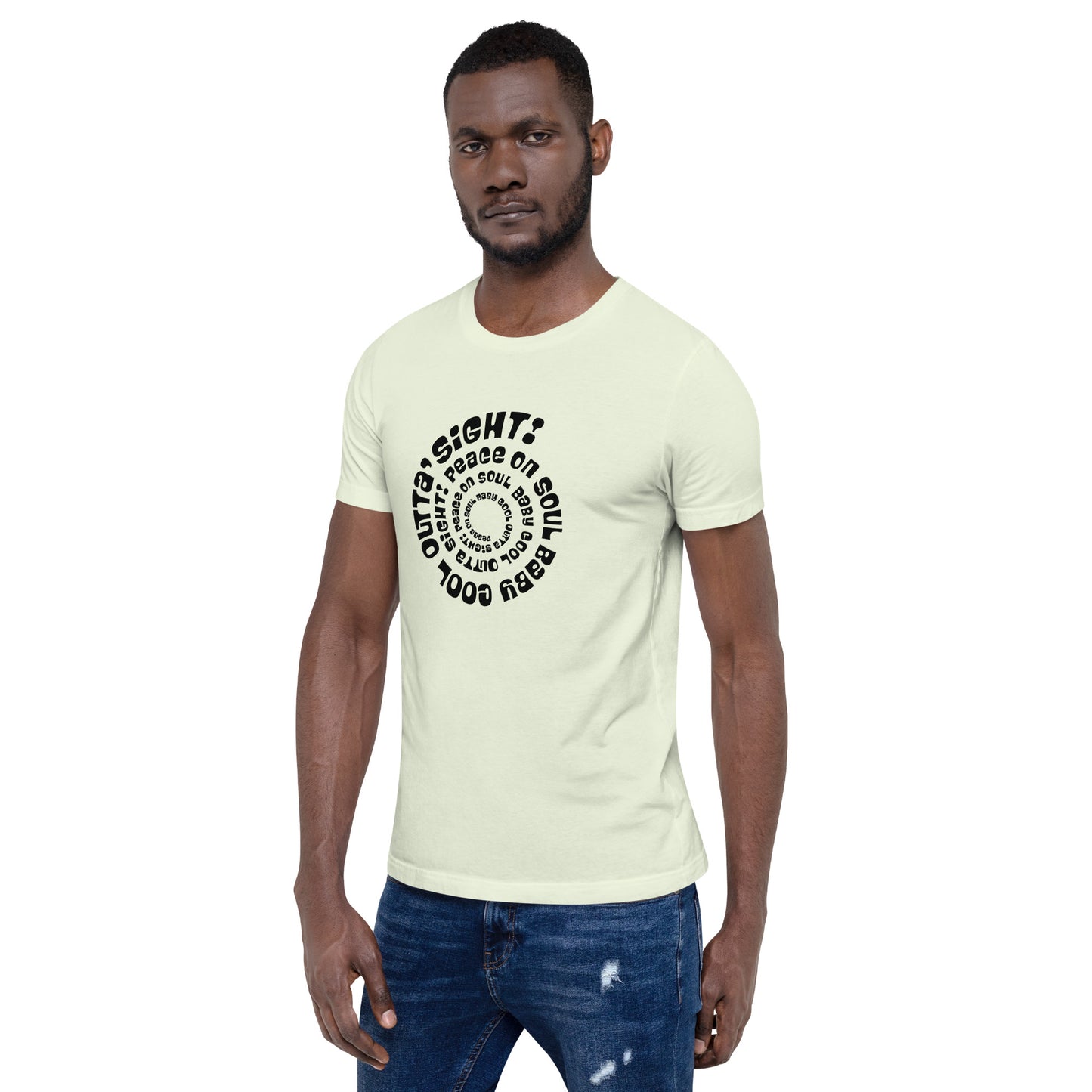 Peace On Soul Baby Cool Outta Sight Short Sleeve Unisex T-Shirt (Black)