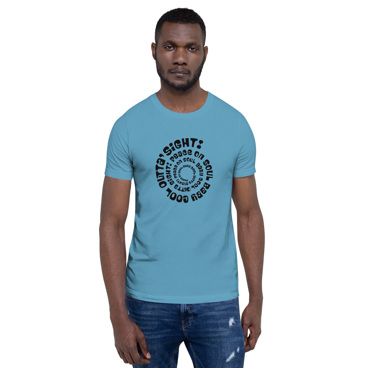 Peace On Soul Baby Cool Outta Sight Short Sleeve Unisex T-Shirt (Black)