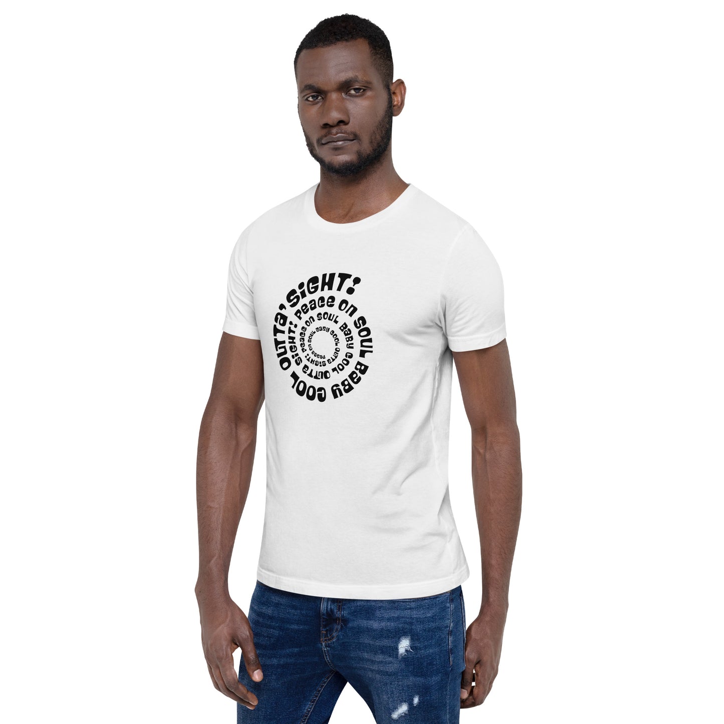 Peace On Soul Baby Cool Outta Sight Short Sleeve Unisex T-Shirt (Black)